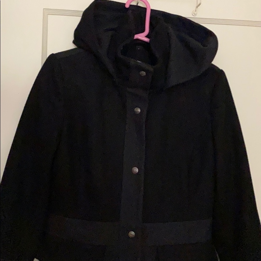Guess black & gray hooded pea coat size: M - Picture 2 of 12